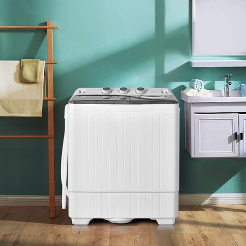 COSTWAY 2-in-1 Twin Tub Portable Washer, Compact Home and RV Laundry Machine, 26lbs Capacity for Apartment Grey
COSTWAY