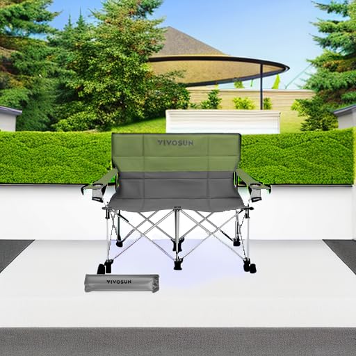 VIVOSUN Double Camping Chair, Fully Padded Folding Loveseat for Campers & Hikers, Ideal for Outdoor Adventures
| VIVOSU