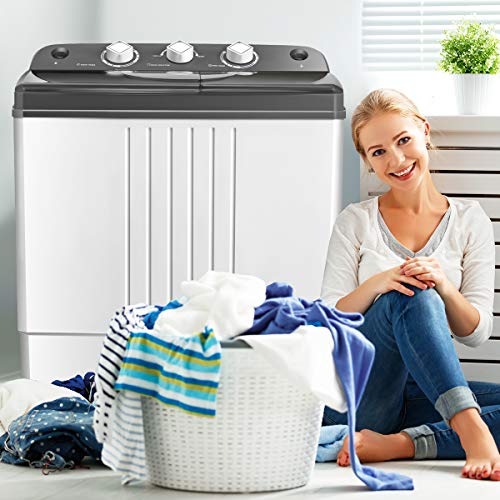 COSTWAY Portable Washing Machine Twin Tub Durable Design For Compact Laundry